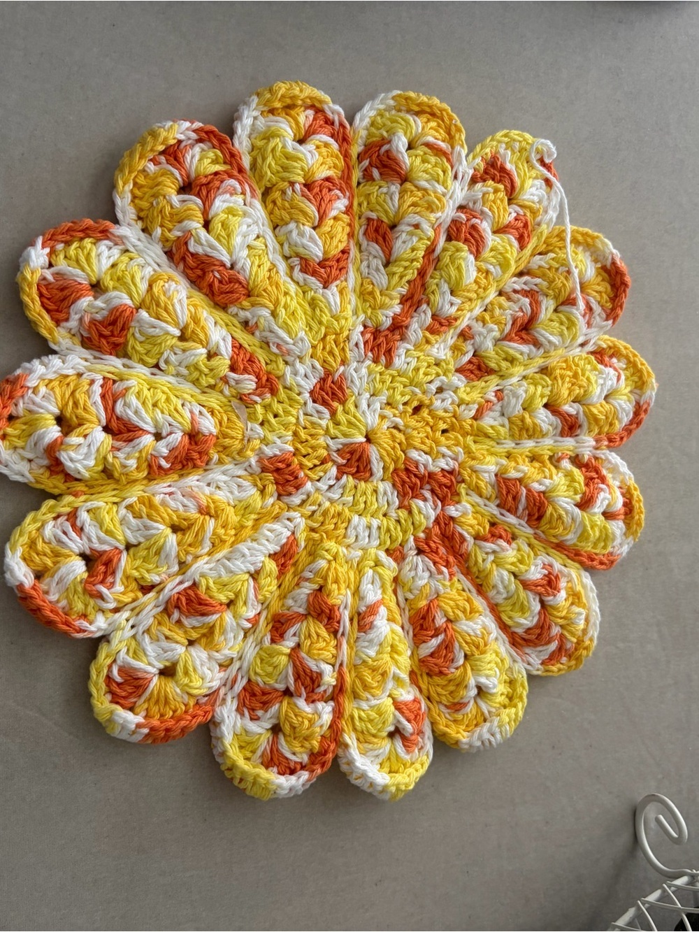 Handmade crochet dishcloth